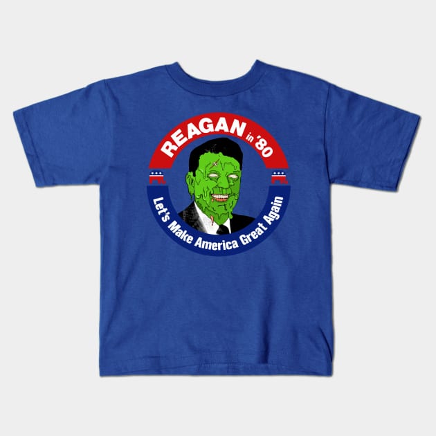 Ronald Reagan Zombie - Let's Make America Great Again Kids T-Shirt by DankFutura